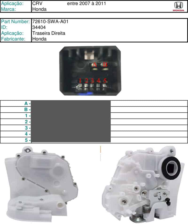 PINOUT – FECHADURA ELÉTRICA - 72610SWAA01 - Image 2